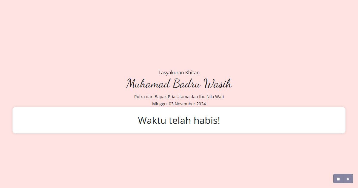 Tampilan Undangan Khitanan Digital